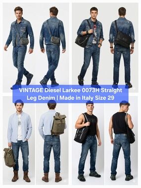 VINTAGE Diesel Larkee 0073H Straight Leg Denim Tall | Made in Italy Size 29